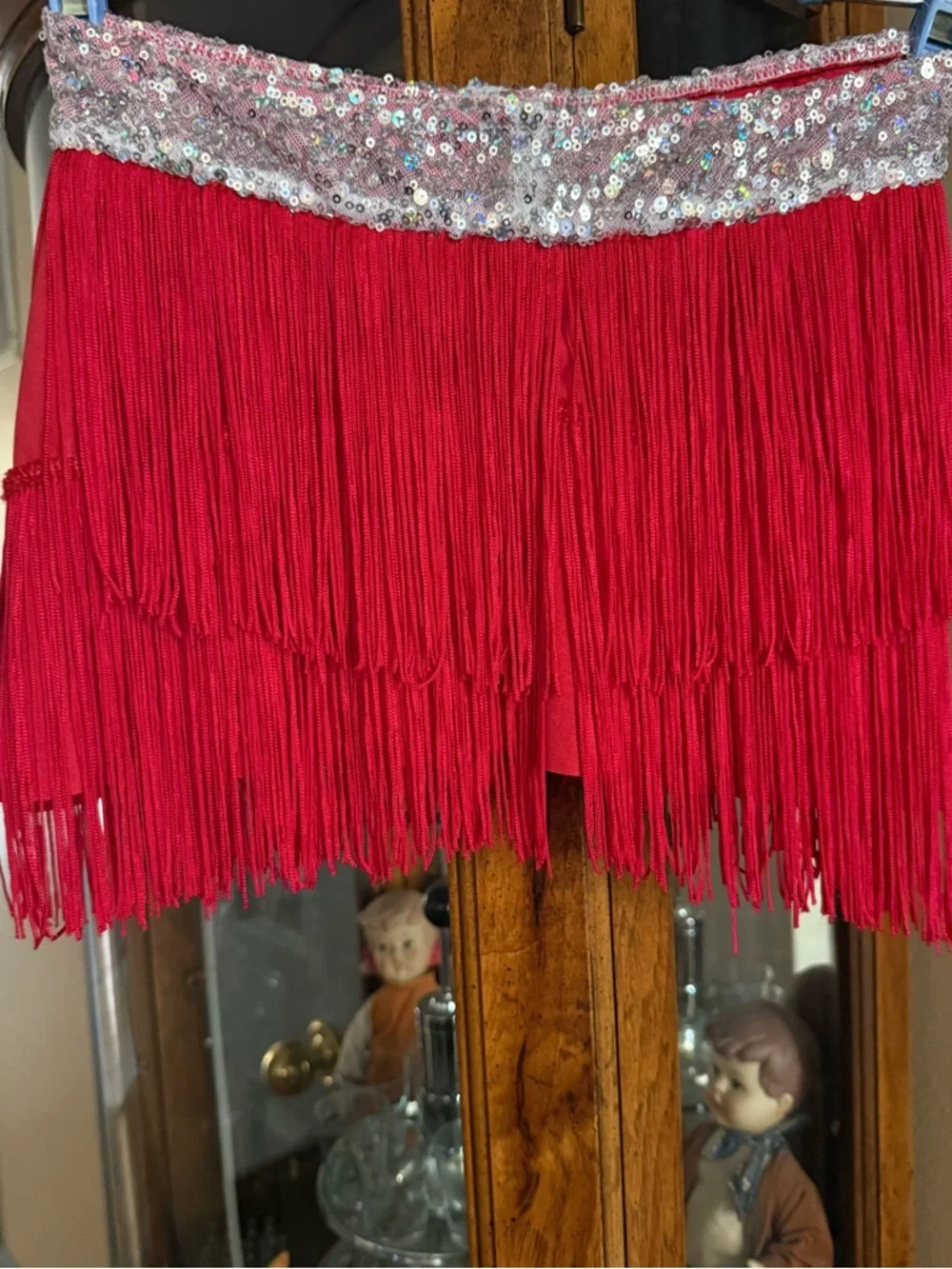 Weissman Child’s Large Red Sequin Fringe Dance Costume - Picture 11 of 13